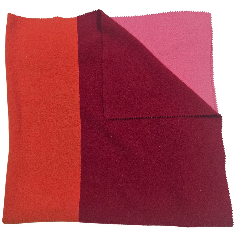 Baby Gap Fleece Blanket Pink Orange Burgundy Colorblock Stripe Bird One Size VTG